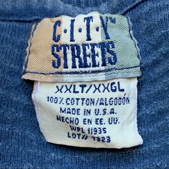 C.I.T.Y Streets Vintage Rib Polo Shirt Blue/Black - Picture 3 of 3